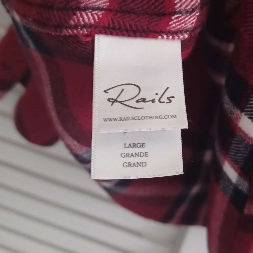 Rails Hunter Plaid Flannel Button Down Shirt - image 7